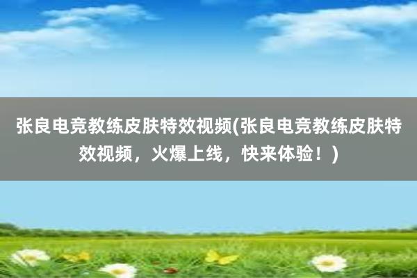 张良电竞教练皮肤特效视频(张良电竞教练皮肤特效视频，火爆上线，快来体验！)