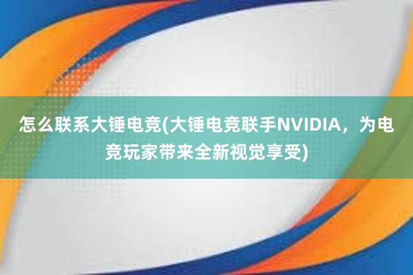 怎么联系大锤电竞(大锤电竞联手NVIDIA，为电竞玩家带来全新视觉享受)