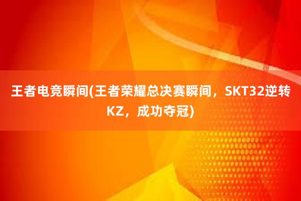 王者电竞瞬间(王者荣耀总决赛瞬间，SKT32逆转KZ，成功夺冠)