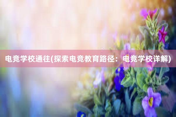 电竞学校通往(探索电竞教育路径：电竞学校详解)