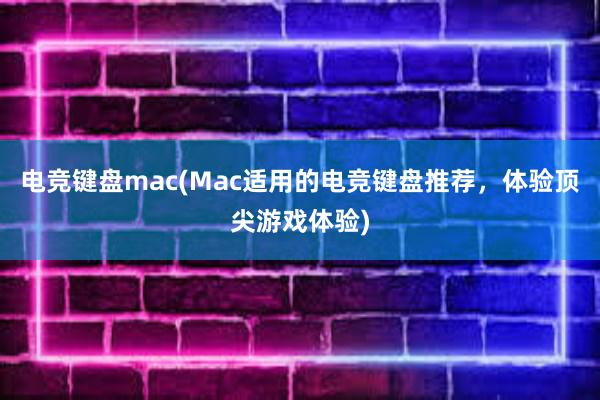 电竞键盘mac(Mac适用的电竞键盘推荐，体验顶尖游戏体验)