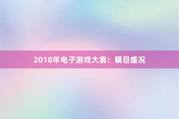 2018年电子游戏大赛：瞩目盛况