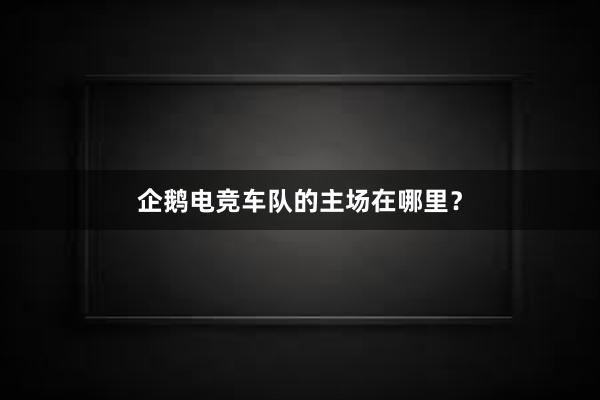 企鹅电竞车队的主场在哪里？