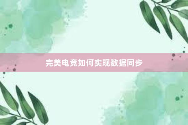 完美电竞如何实现数据同步