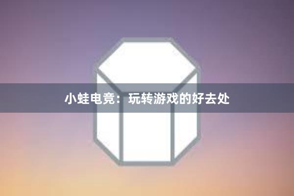 小蛙电竞：玩转游戏的好去处