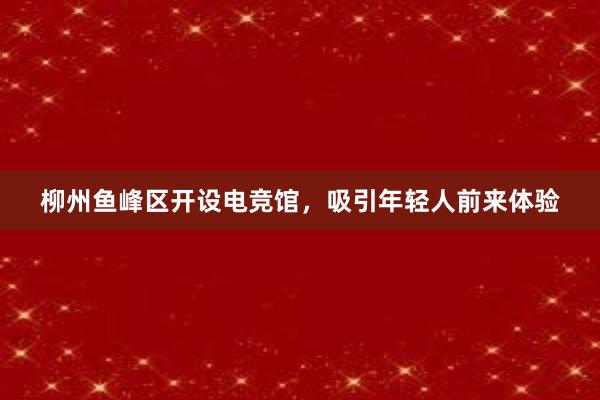 柳州鱼峰区开设电竞馆，吸引年轻人前来体验