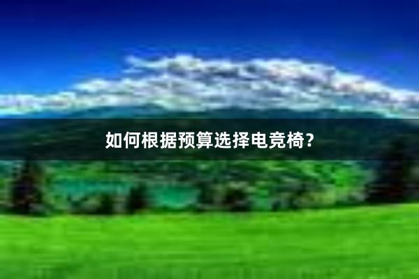 如何根据预算选择电竞椅？