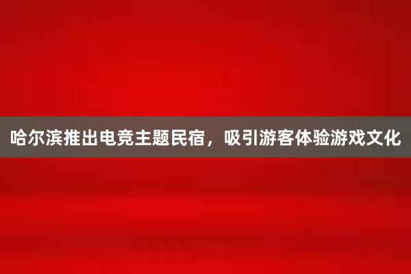 哈尔滨推出电竞主题民宿，吸引游客体验游戏文化