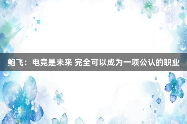 鲍飞：电竞是未来 完全可以成为一项公认的职业